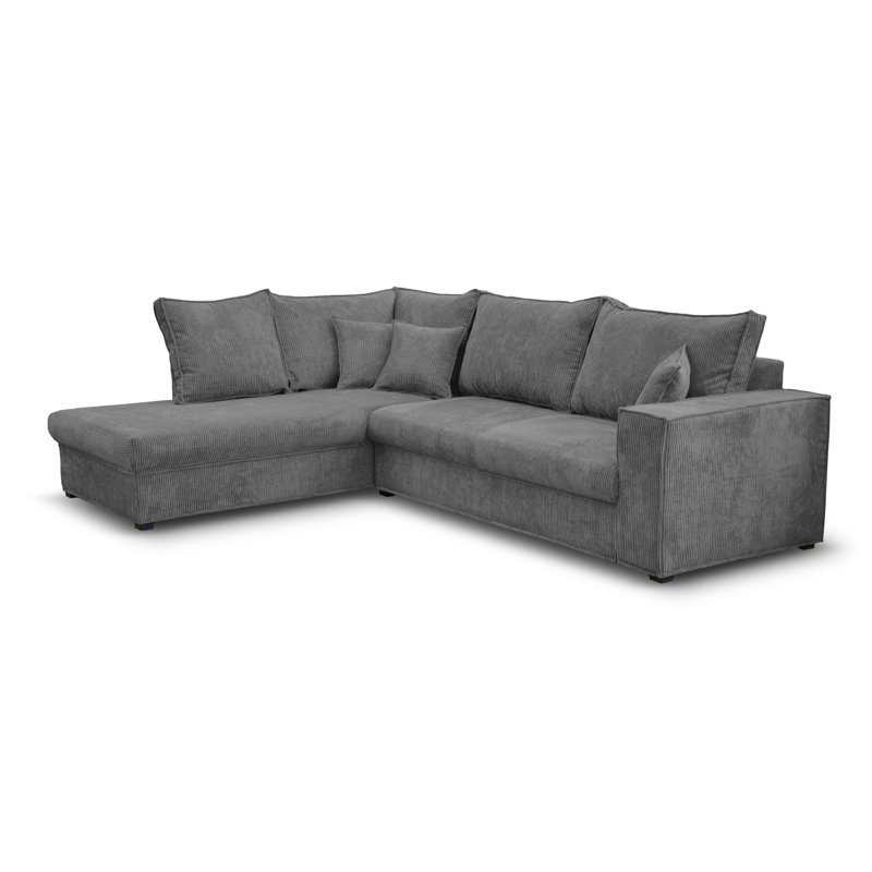 Alova 4 Seater Corner Sofa, Left-hand corner sofa, Dark Grey