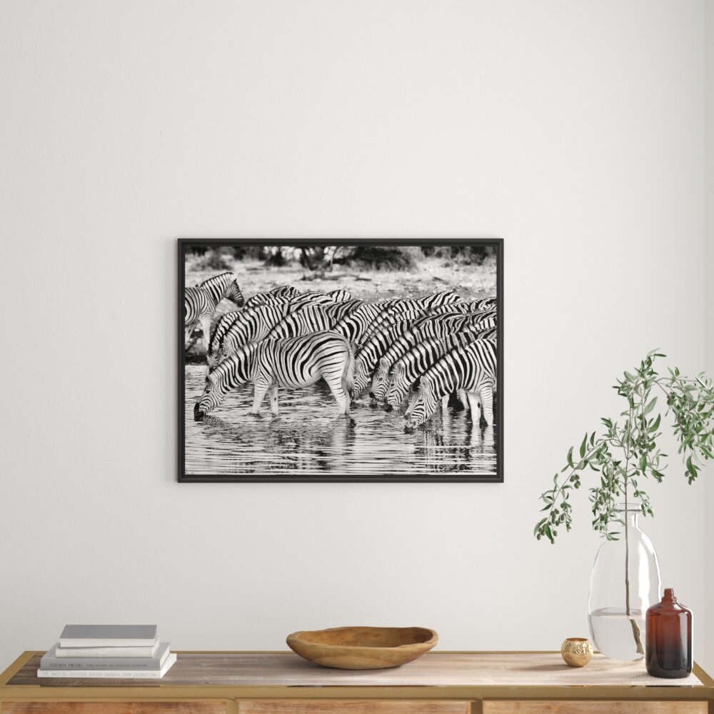 Gerahmtes Wandbild Zebras Safari Afrika