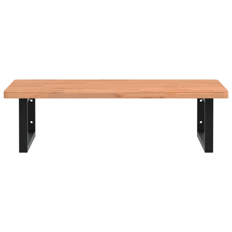 Bryonny 80cm Solid Wood Bathroom Vanity Top, Beech/Black