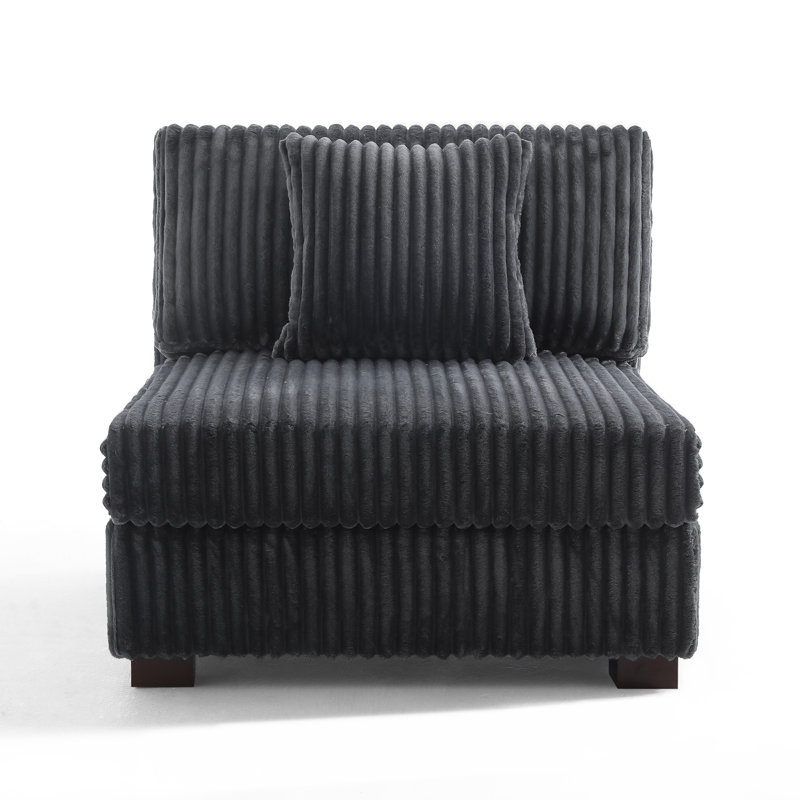 Upholstered Accent Chair with Footstool, Grey