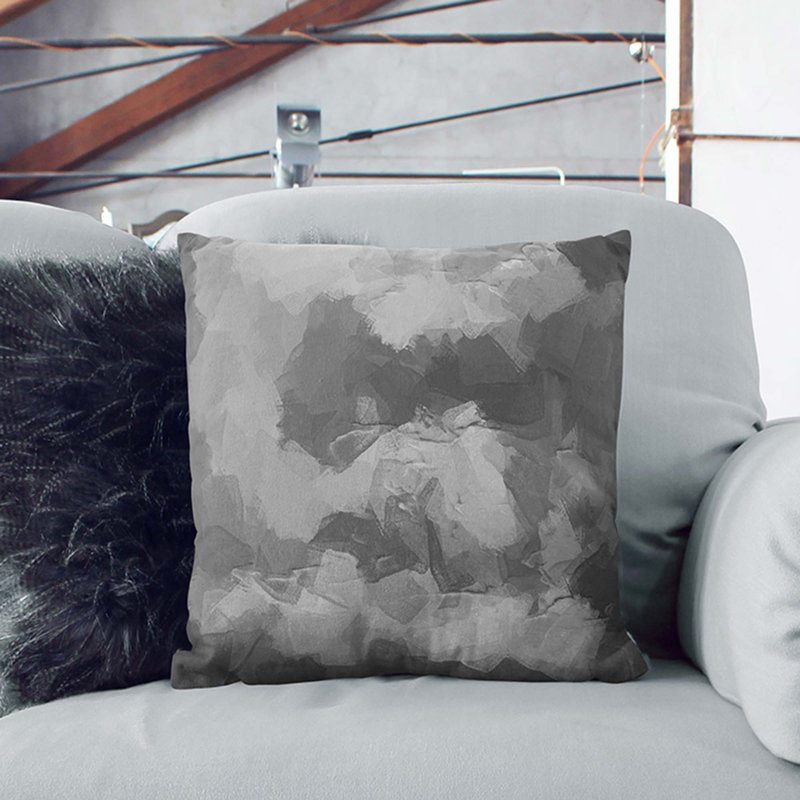Abstract Square Cushion, 55cm H x 55cm W x 20cm D, Stone