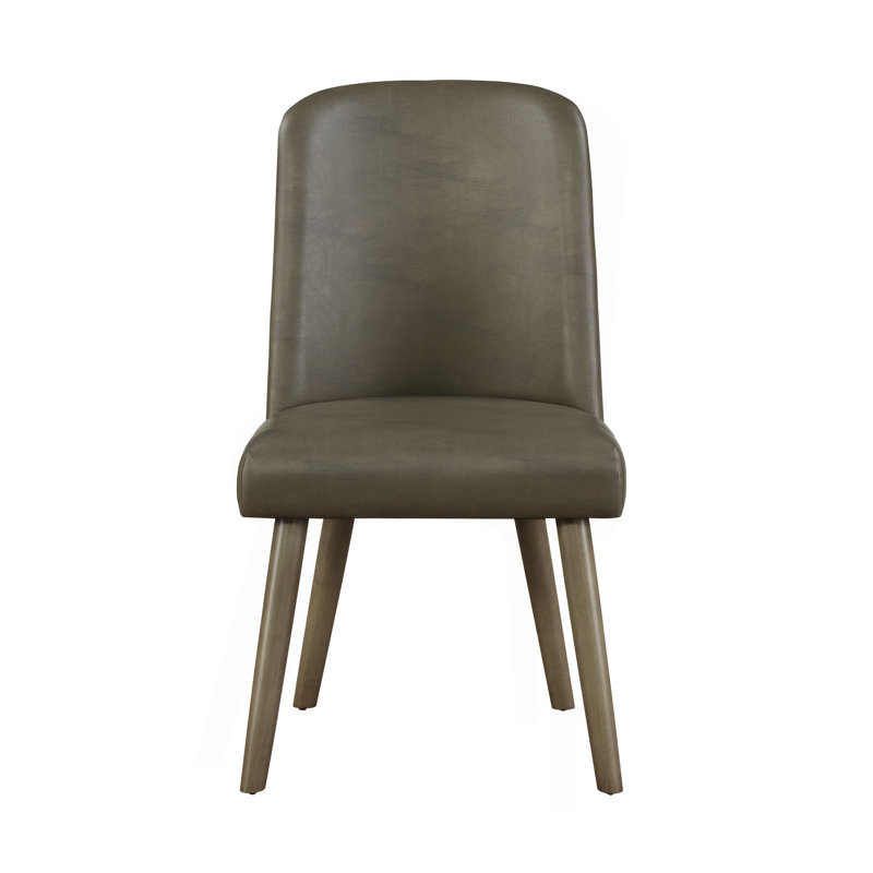 Ensemble de 2 chaises d'appoint Waylon en cuir synthétique gris et finition chêne gris