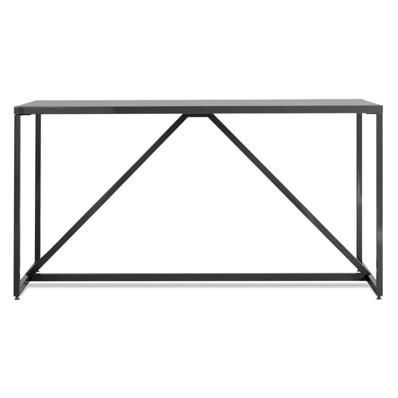 Strut Walnut Wood Dining Table, Slate, 35" W x 75" L, Bar (40" Height)