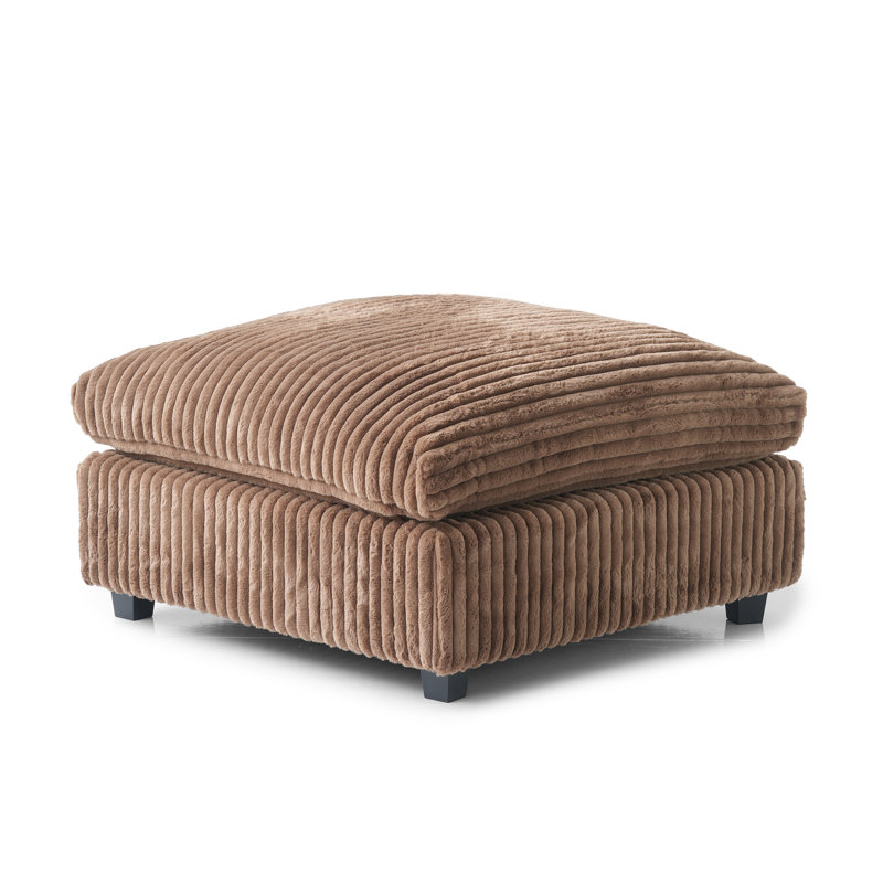 Canapé modulaire rembourré avec repose-pieds, Brun