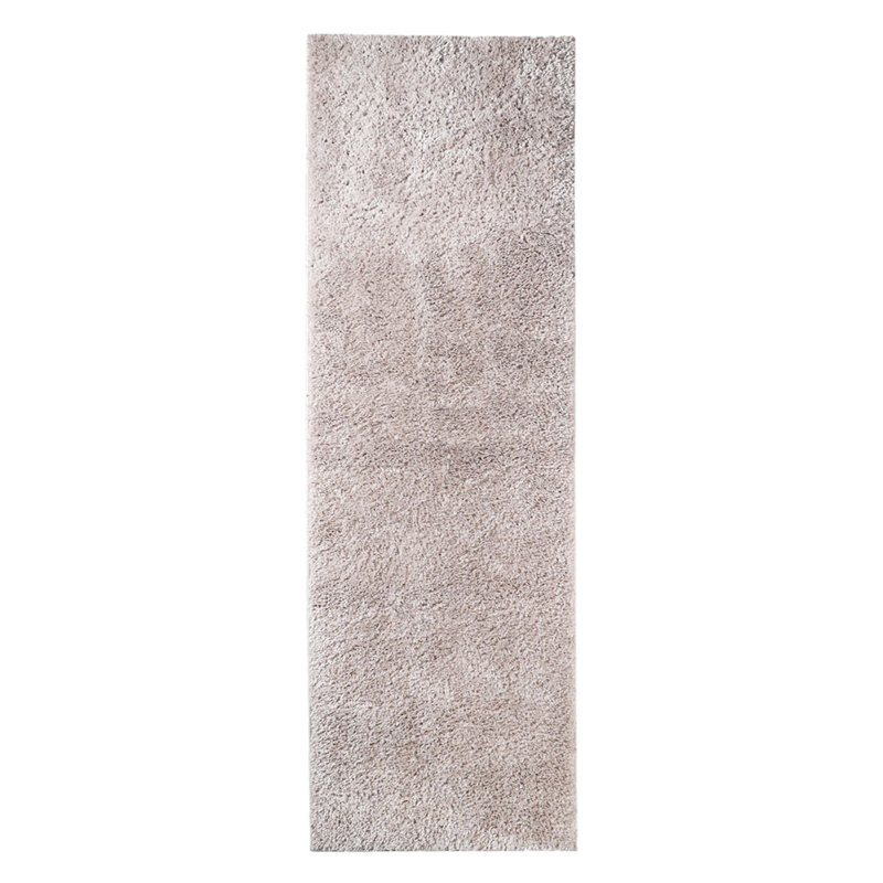 Tapis beige / gris en polypropylène touffeté à la main 8 pi x 10 pi Logenita, Tapis de couloir 2 pi 8 po x 8 pi