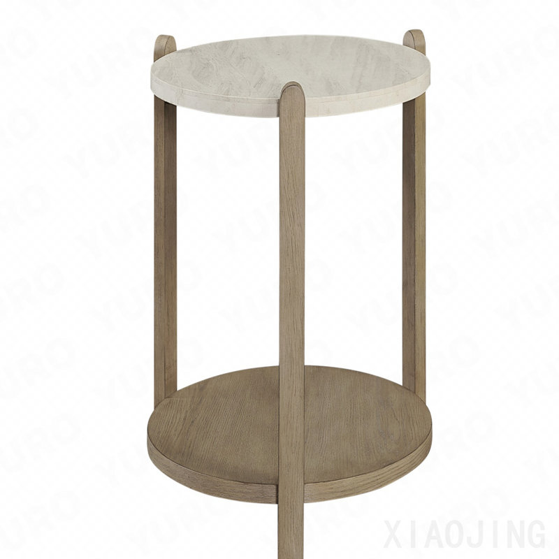 Toffee Stone Top End Table