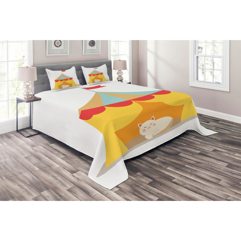 Circus Polyester Coverlet, King Bedspread + 2 Shams