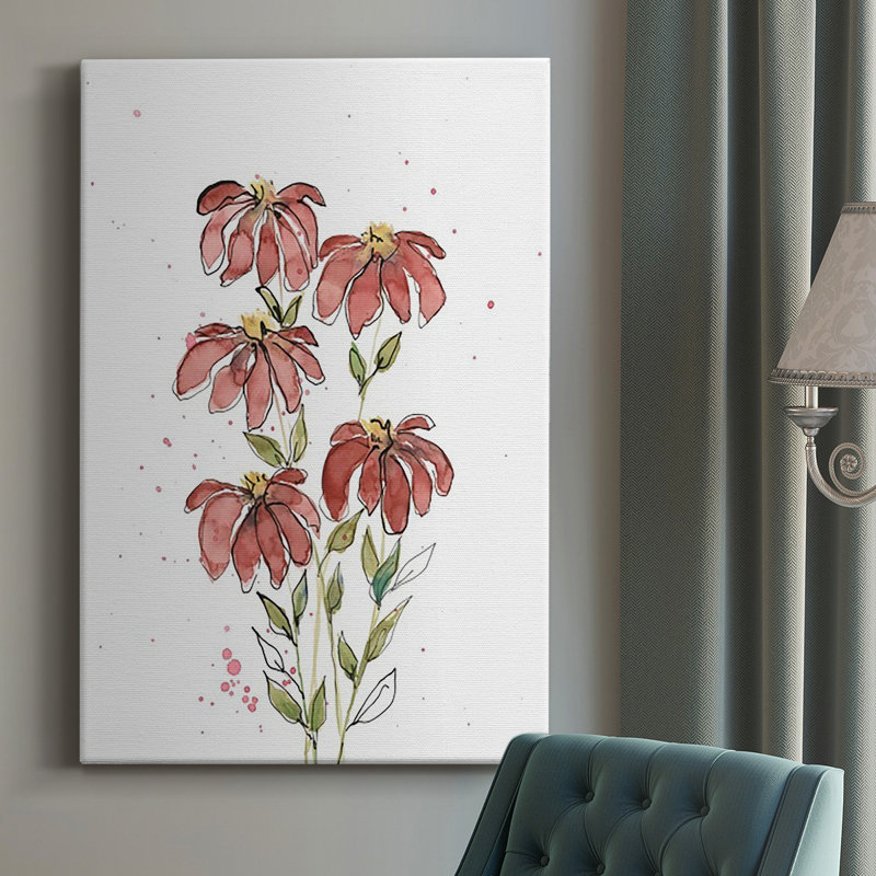 Watercolor Blooms II sur impression sur toile, H 18 po x l 12 po x P 1 po