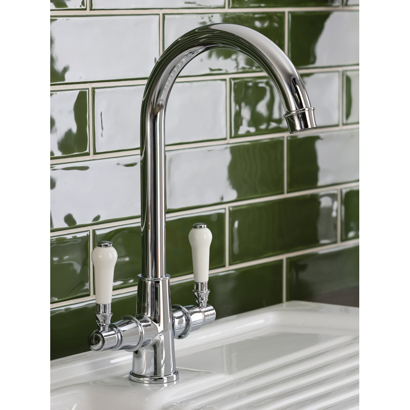 Abode Keswick Traditional Dual Handle Monobloc Tap, Chrome