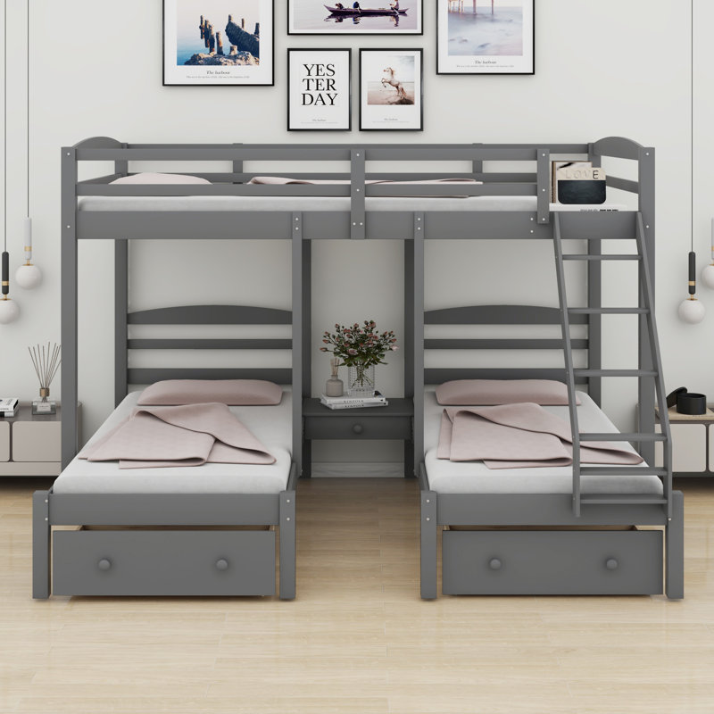 Triple Bunk Bed With Drawers