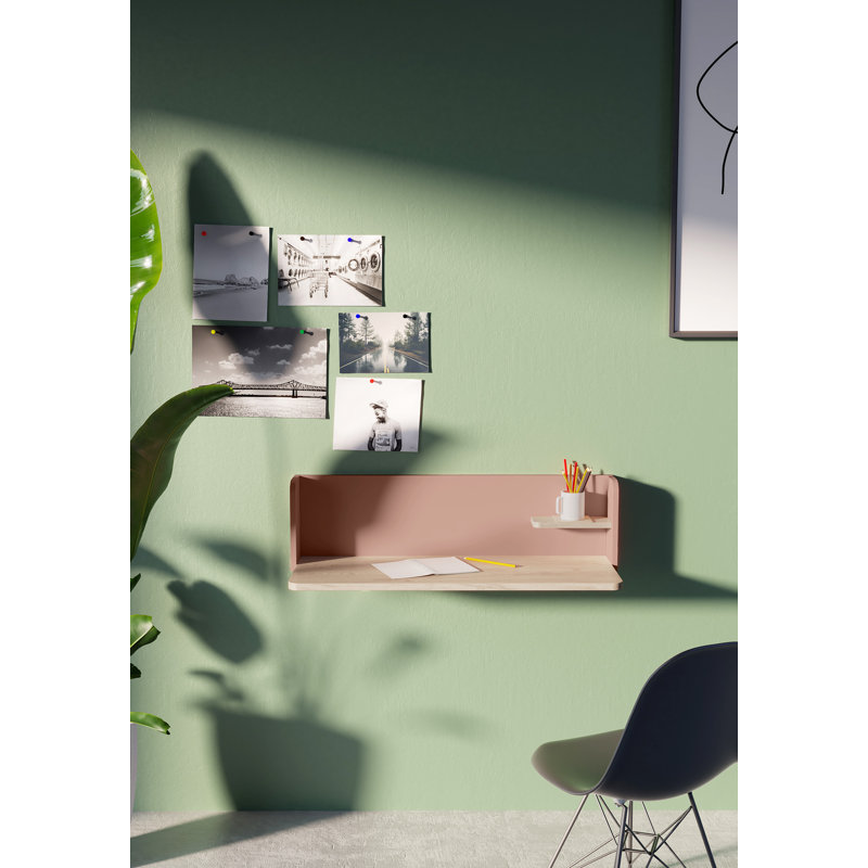 Capuano Floating Desk, Beige, Pink