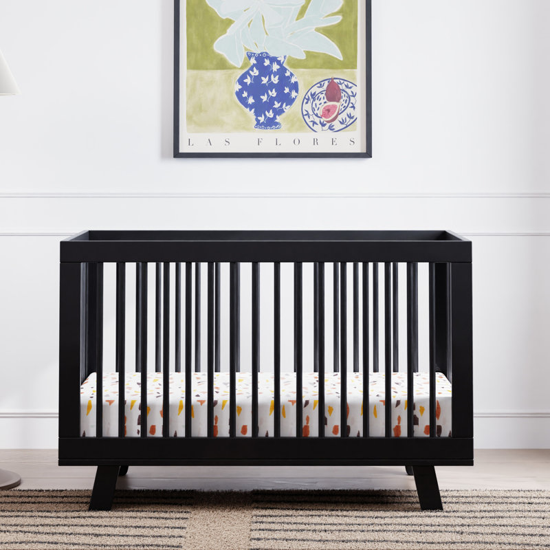 Hudson Black 3-in-1 Convertible Crib with Toddler Rail