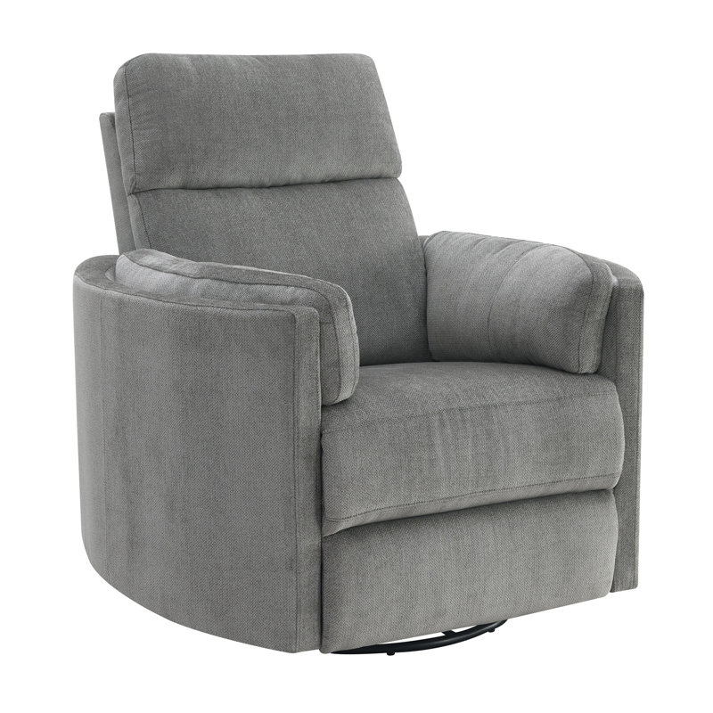 Fauteuil inclinable oscillant en chenille gris anthracite Sagen, Chenille gris anthracite