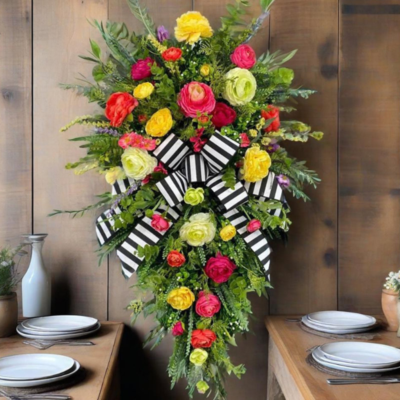 Couronne de printemps pour porte d'entrée