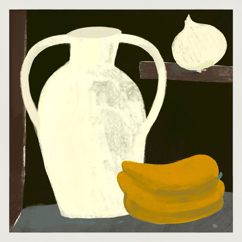 Kitchen Shelf Painting by StudioM, 30" H x 30" W x 1.25" D, White