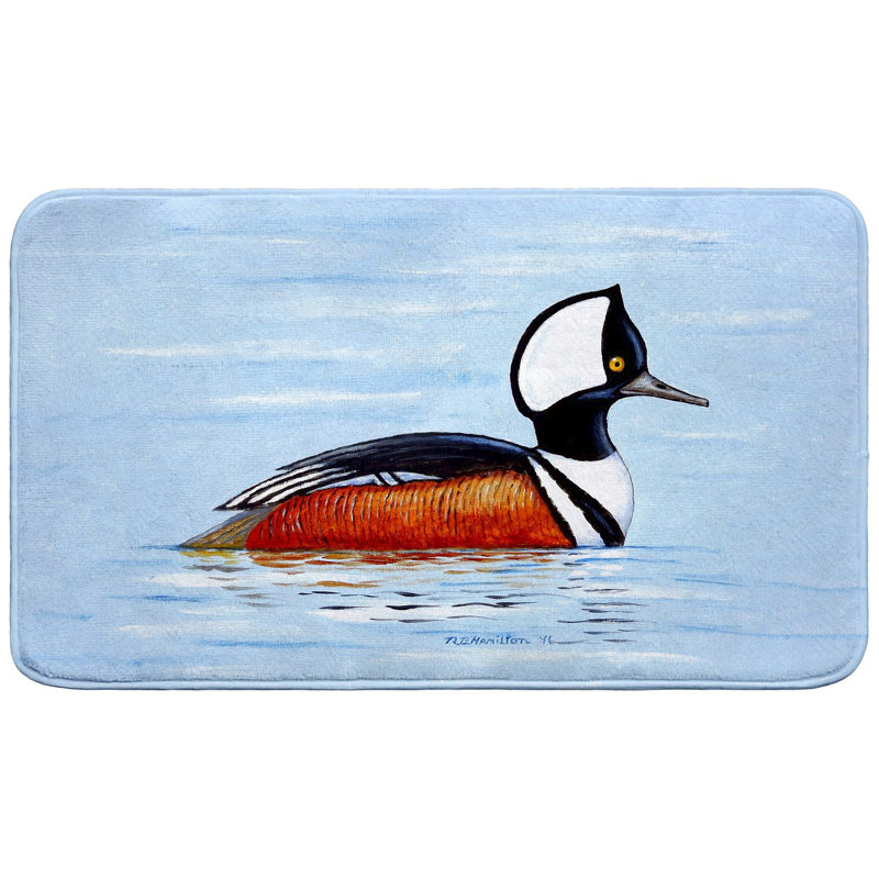 Hooded Merganser Bath Mat, Single - 18" L x 30" W