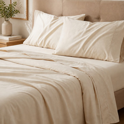Soft Hypoallergenic Bamboo Blend Sheet Set with Deep Pocket Fit