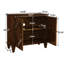 Buffet rétro 33,6 po en noyer, armoire à vin avec tablette ajustable - surface lisse, assemblage facile et symétrique pour différentes pièces Élégant grain de bois, nécessitant peu d'entretien-379149484