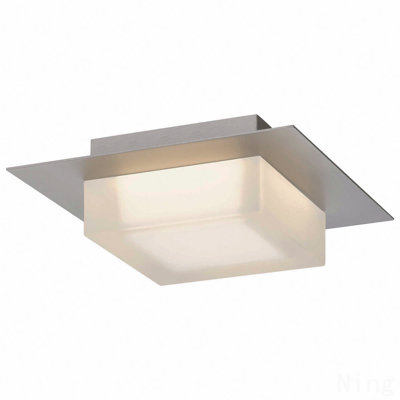 8 Inch Square Chrome Integrated Led Flush Mount