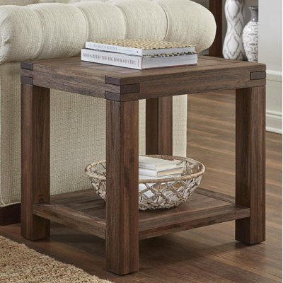 Table de bout rectangulaire en bois massif Kaicey