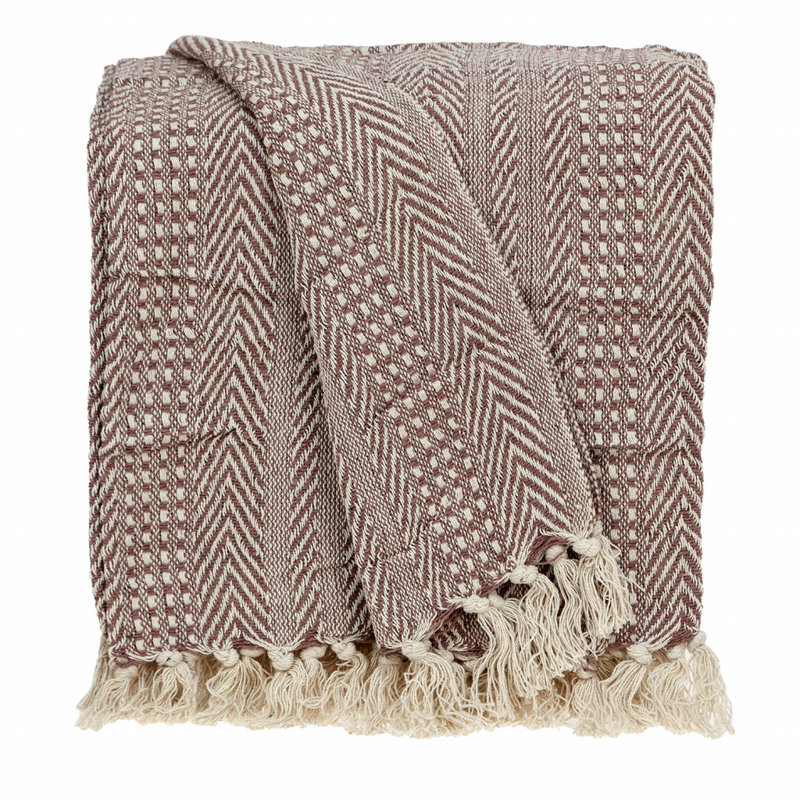  Jeté 100% coton Diamond, Pink Abstract