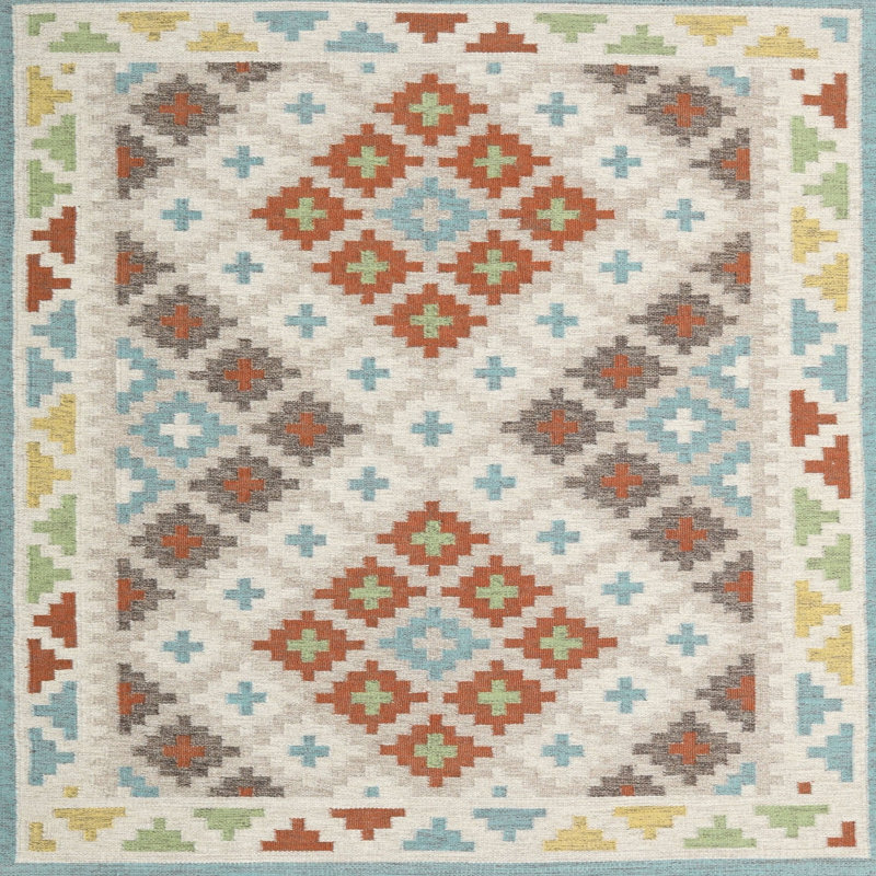 Tapis contemporain gris, Carré 6 pi