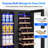 24" Dual Zone 20-Bottle 60-Can Wine & Beverage Refrigerator Built-In/Freestanding Glass Door Classic Cooler with 4 Door Handles,Blue LED and Adjustable Shelves-103792763