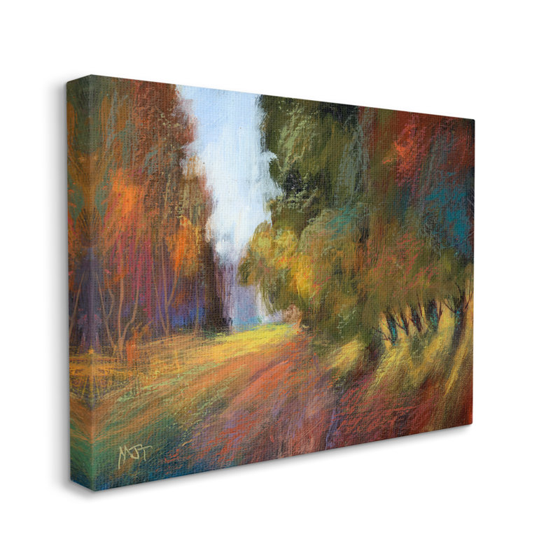 Vivid Tree Grove Clearing par Sally Swatland - Peinture, H 16 po x l 20 po x P 1,5 po, Toile tendue