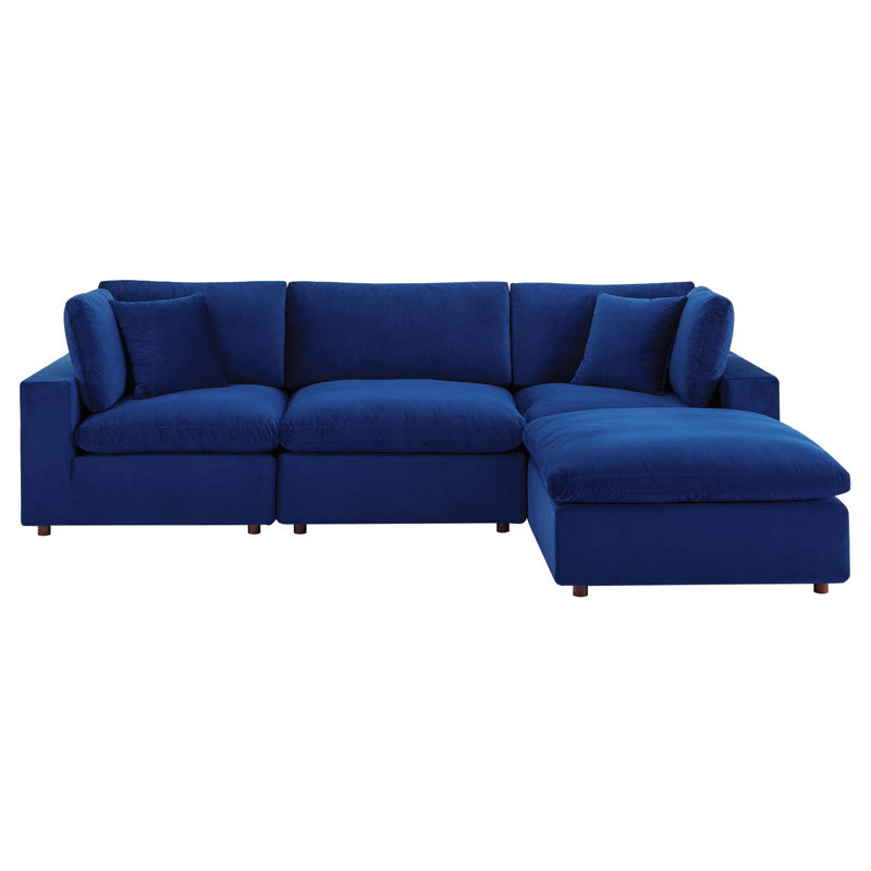 Canapé modulaire réversible en velours Commix, Marine