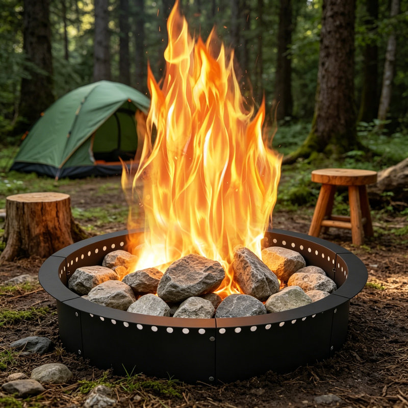 35in Outer 31in Inner Smokeless Steel Fire Pit Ring