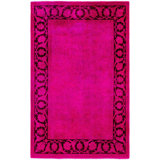 Overdyed One-of-a-Kind Rectangle 4' X 6'4" Hand Knotted Area Rug