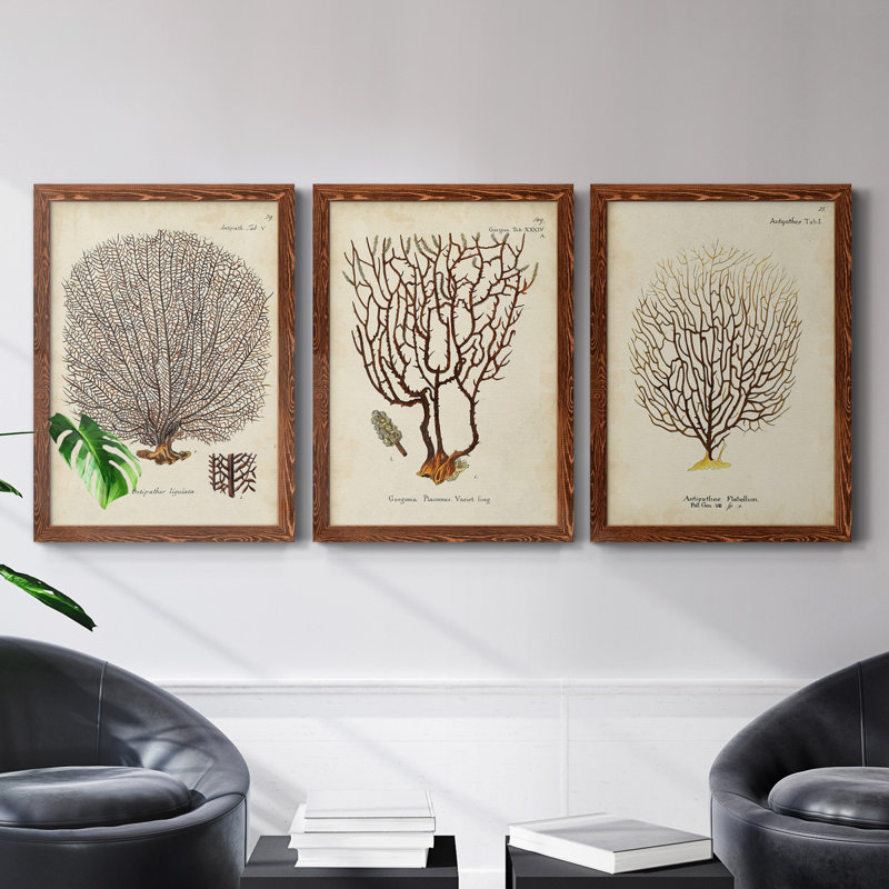 «Blue Braid I», ensemble de 3 peintures sur toile encadrées, Érable, H 31,5 po x l 47 po x P 1,5 po