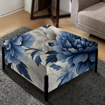 Motif victorien Coastal Tranquility - grand repose-pieds carré floral