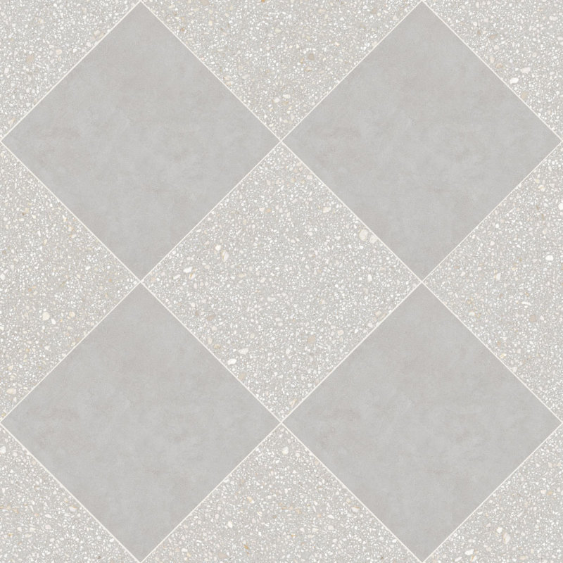 Lithos 12X12 Checkerboard Gris And Cemento, Gris/Cemento