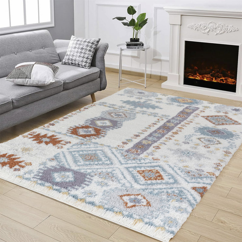 Tapis rectangulaire à poils longs pour l'intérieur, Rectangle 7 pi 10 po x 9 pi 10 po