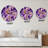 Fuchia Lotus Flowers on Purple - Traditional Wall Clock-670689165