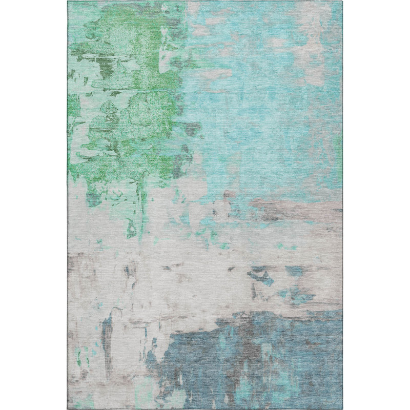 Tapis abstrait lavable à la machine Premium, Rectangle 10 pi x 14 pi