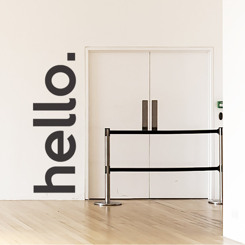 Text & Numbers Non-Wall Damaging Wall Decal, Black