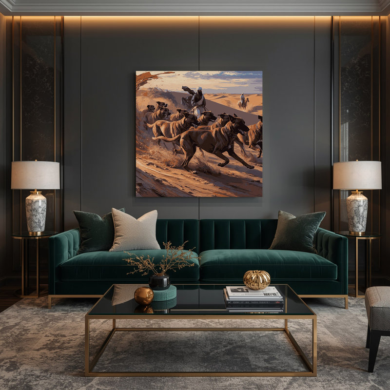 «Dogs Sloughi Brown», art mural sur toile, H 32 po x l 32 po