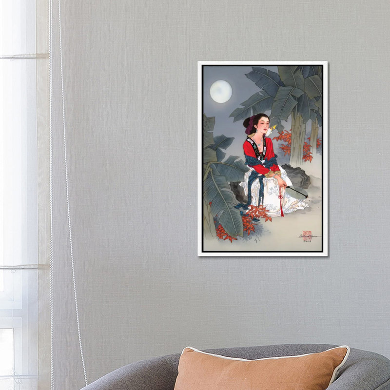 And The Parrot Sang - Painting on Canvas, White Framed, 66.04 cm H x 45.72 cm W