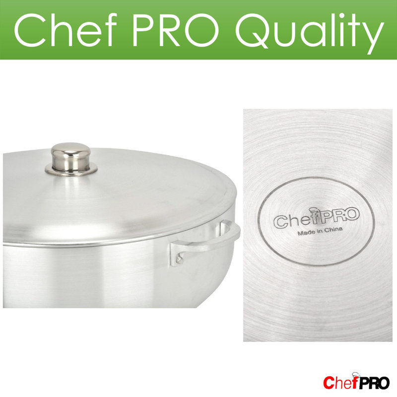 Chef PRO 13.3 Quart Silver Aluminum Caldero Stock Pot