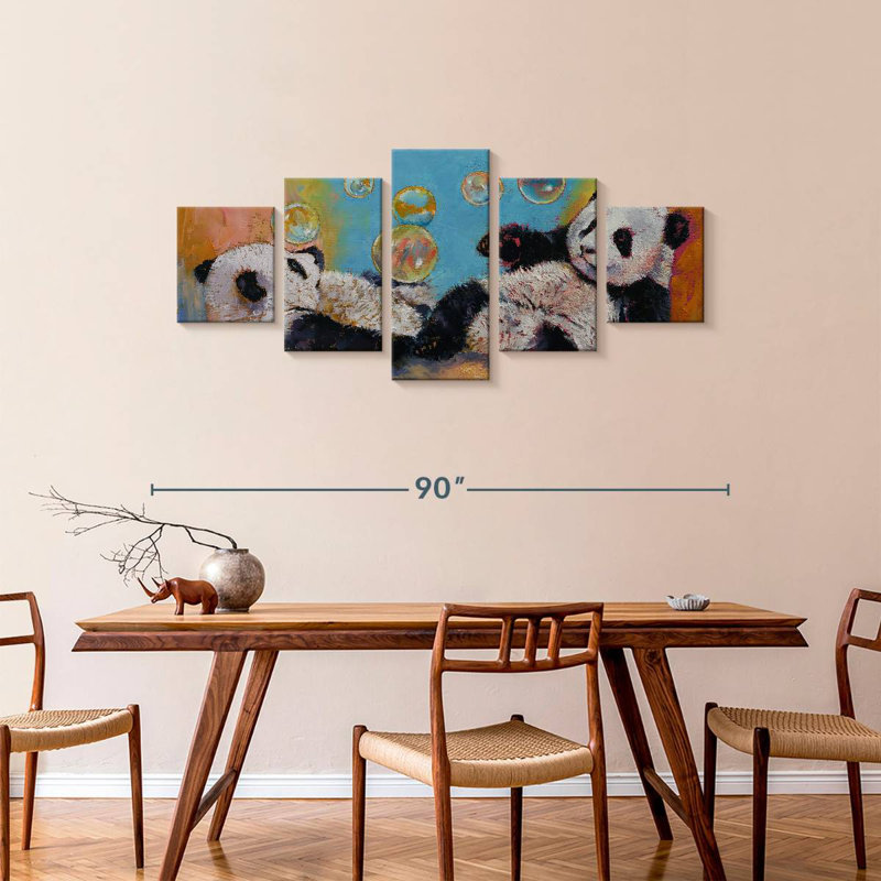 Panda Bubbles, 36" H x 80" W