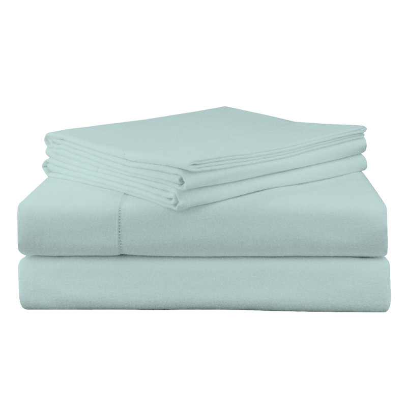 Pointehaven 200 GSM Heavy Weight Flannel 100% Cotton Deep Pocket Sheet Set, Lagoon