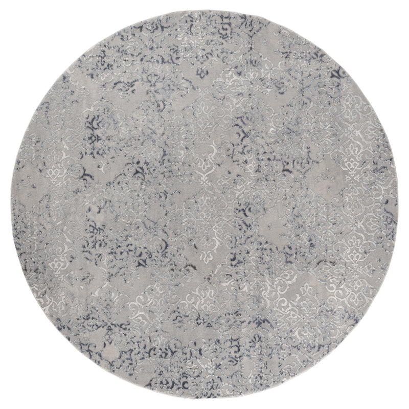 Askov Faux Leather Camouflage Indoor Rug, Round 7'10"