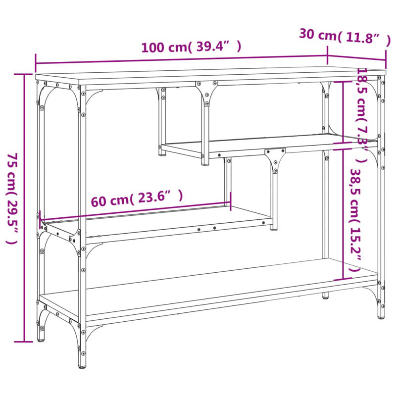 Abisoye 100cm Console Table, Sonoma Oak