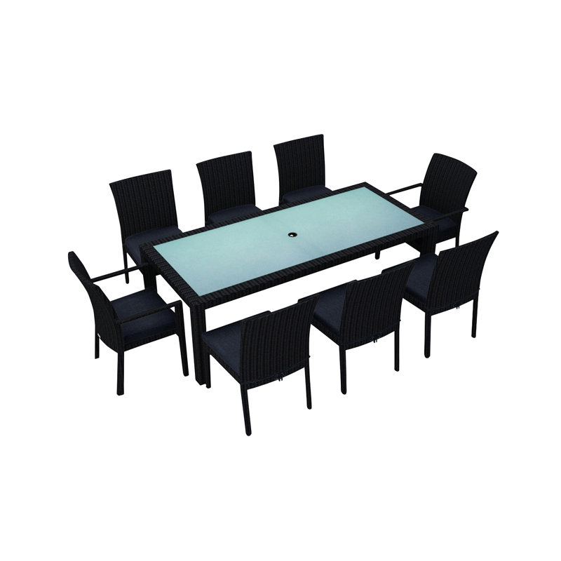 Urbana Outdoor - Piece Dining Set, Canvas Charcoal Sunbrella® Canvas, Coffee Bean, 8