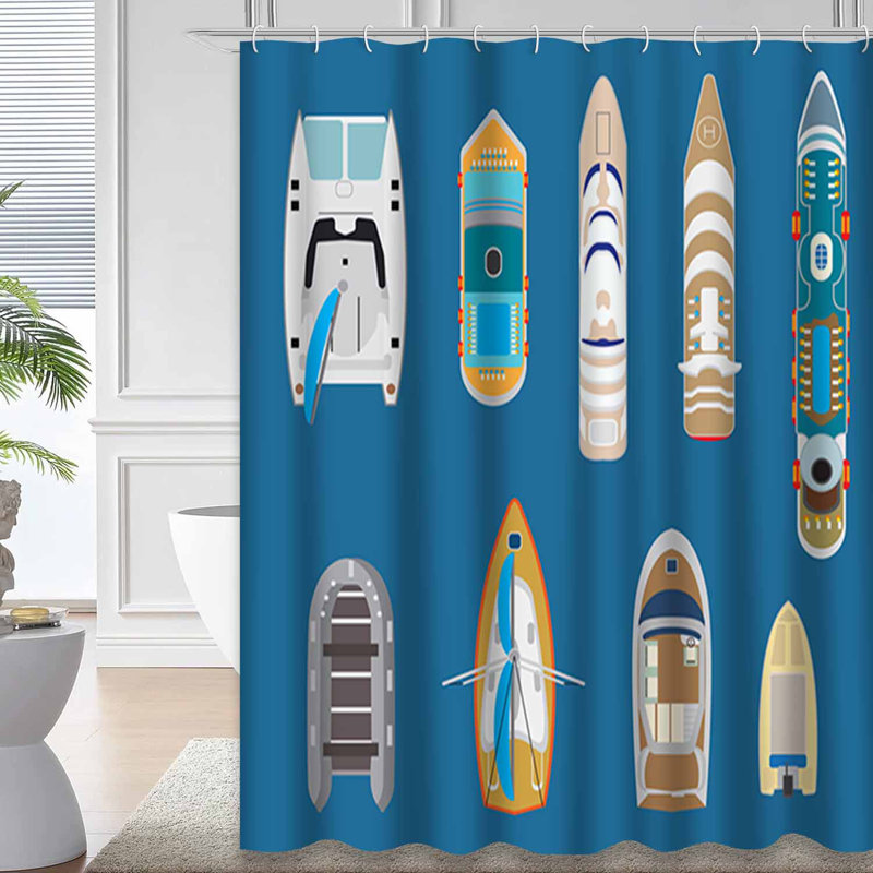 Rideau de douche Nautical Boat, L 72 po x l 78 po