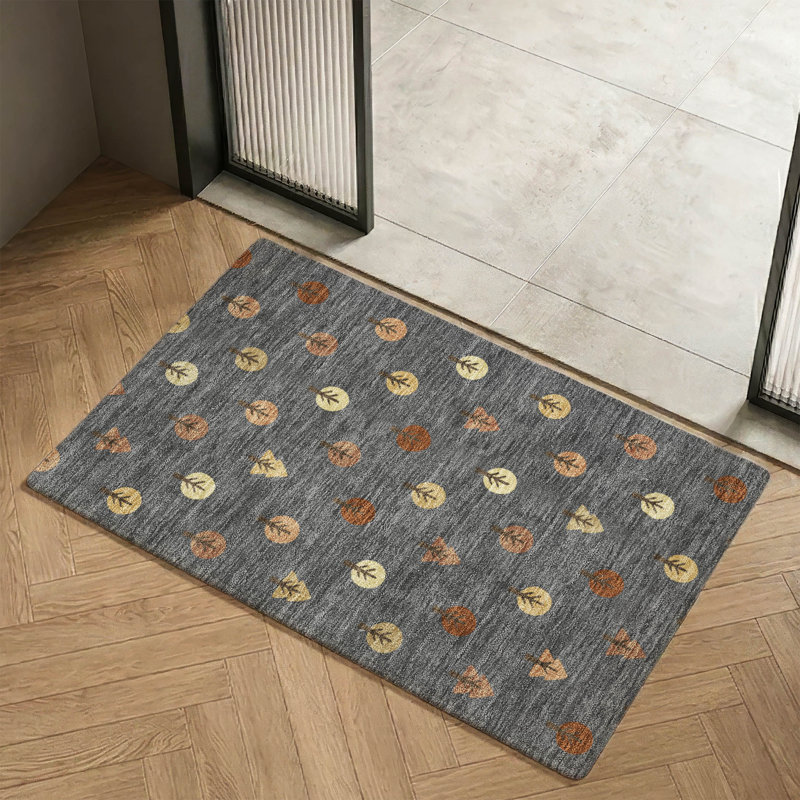 Tapis géométrique Premium lavable à la machine Villers, Gris anthracite, 1'8" x 2'6"