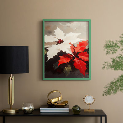 «Christmas Holiday Art», série 2-CII, reproduction encadrée - bois massif