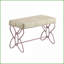 Banc rembourré d'appoint en cuir synthétique doré clair avec structure en composite robuste | Or | Rembourré